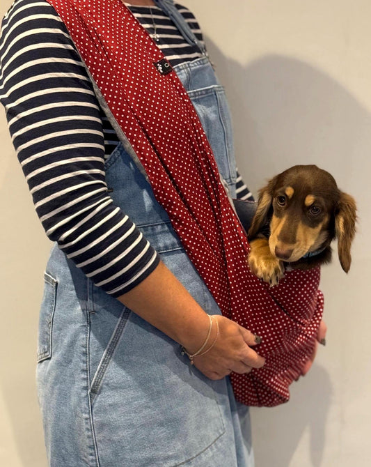 Polka Dot Dog Sling: Lightweight Cotton Puppy Carrier