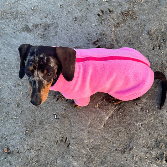 Dachshund  zip jumper ,dachshund  jumper, dachshund fleece , dog jumper,,Water & Mud Repellent dachshund jumper