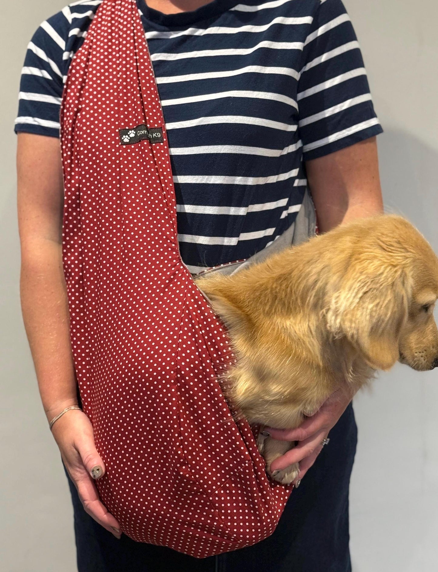 Polka Dot Dog Sling: Lightweight Cotton Puppy Carrier