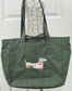 Embroidered Dachshund Tote Bag: Recycled Polyester Travel Bag
