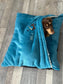 Dachshund Fleece Bed Cave: Small Dog Snuggle Sack, Personalized Sleeping Bag.