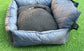 Waterproof Quilted Dog Car Seat: Sherpa Fleece Cushion, Adjustable Straps.