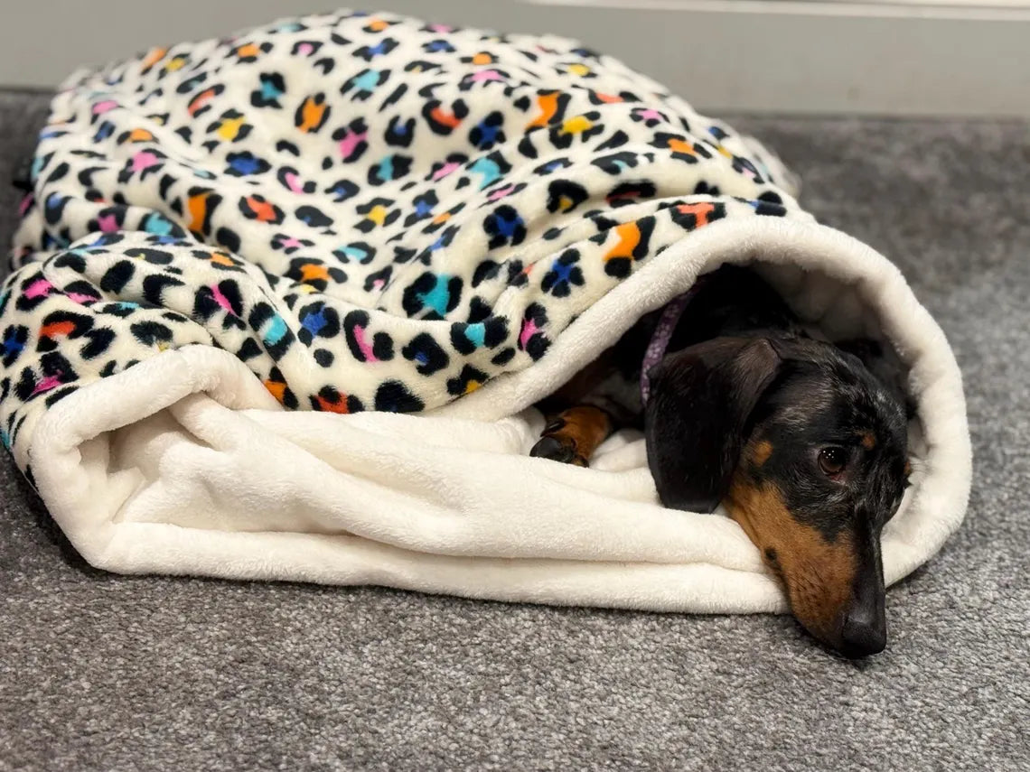 Fleece Dog Snuggle Sack: Padded Cuddle Bed