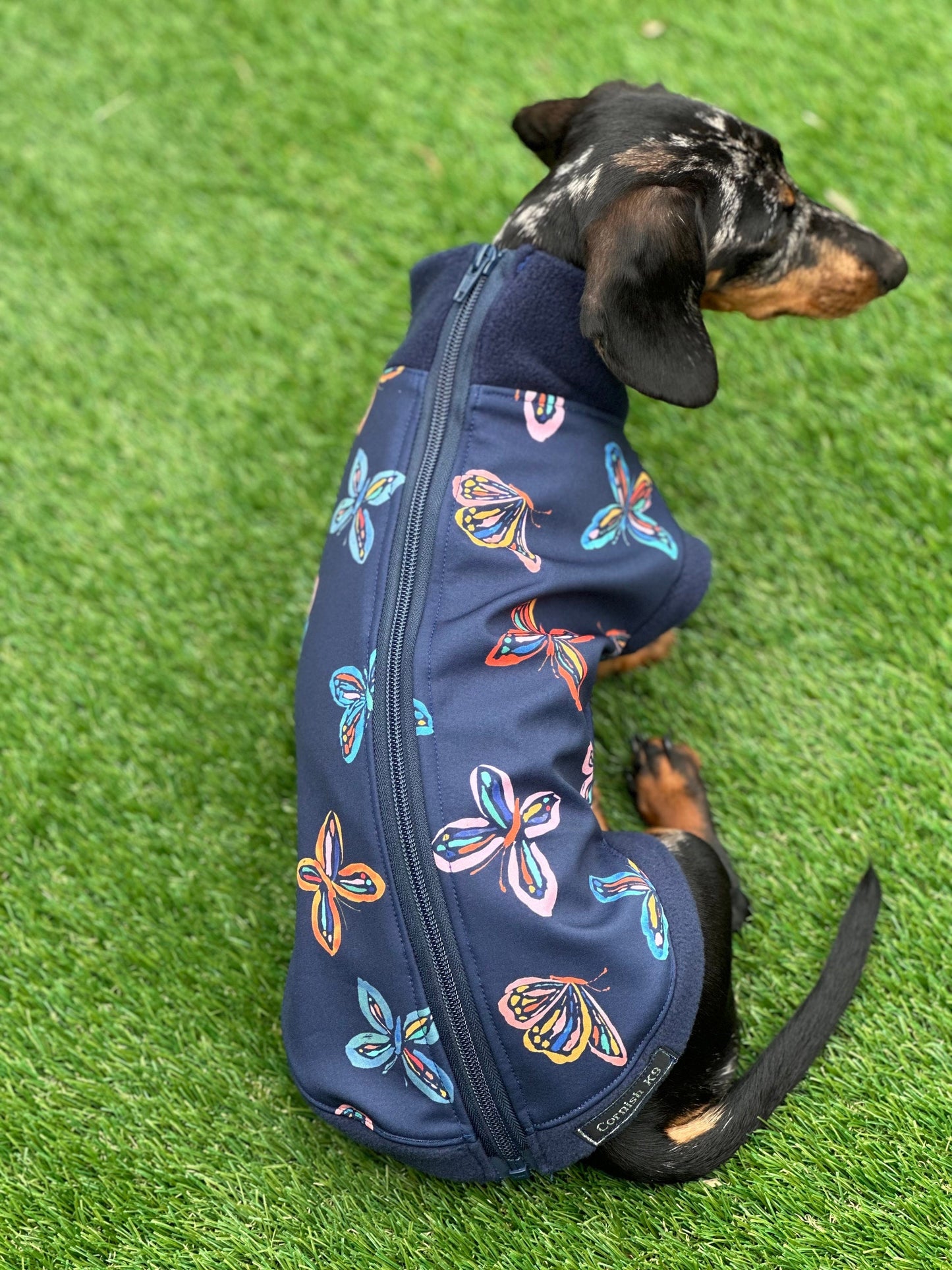Dachshund zipped Softshell waterproof  fleece ,dachshund zipped  jumper ,dachshund jacket,water and mud repellent fleece , dachshund fleece