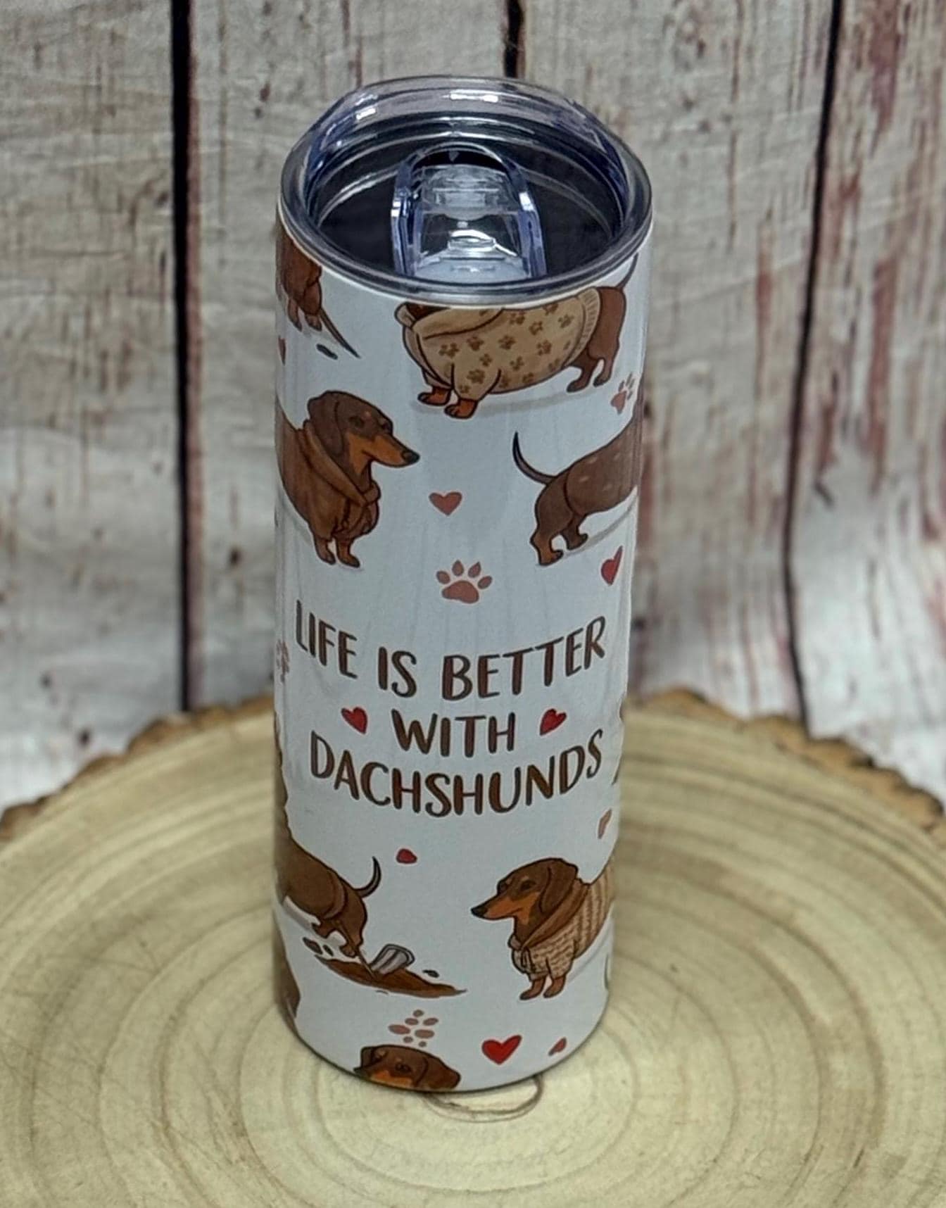 Dachshund 20oz Skinny Tumbler: Dog Breed Water Bottle