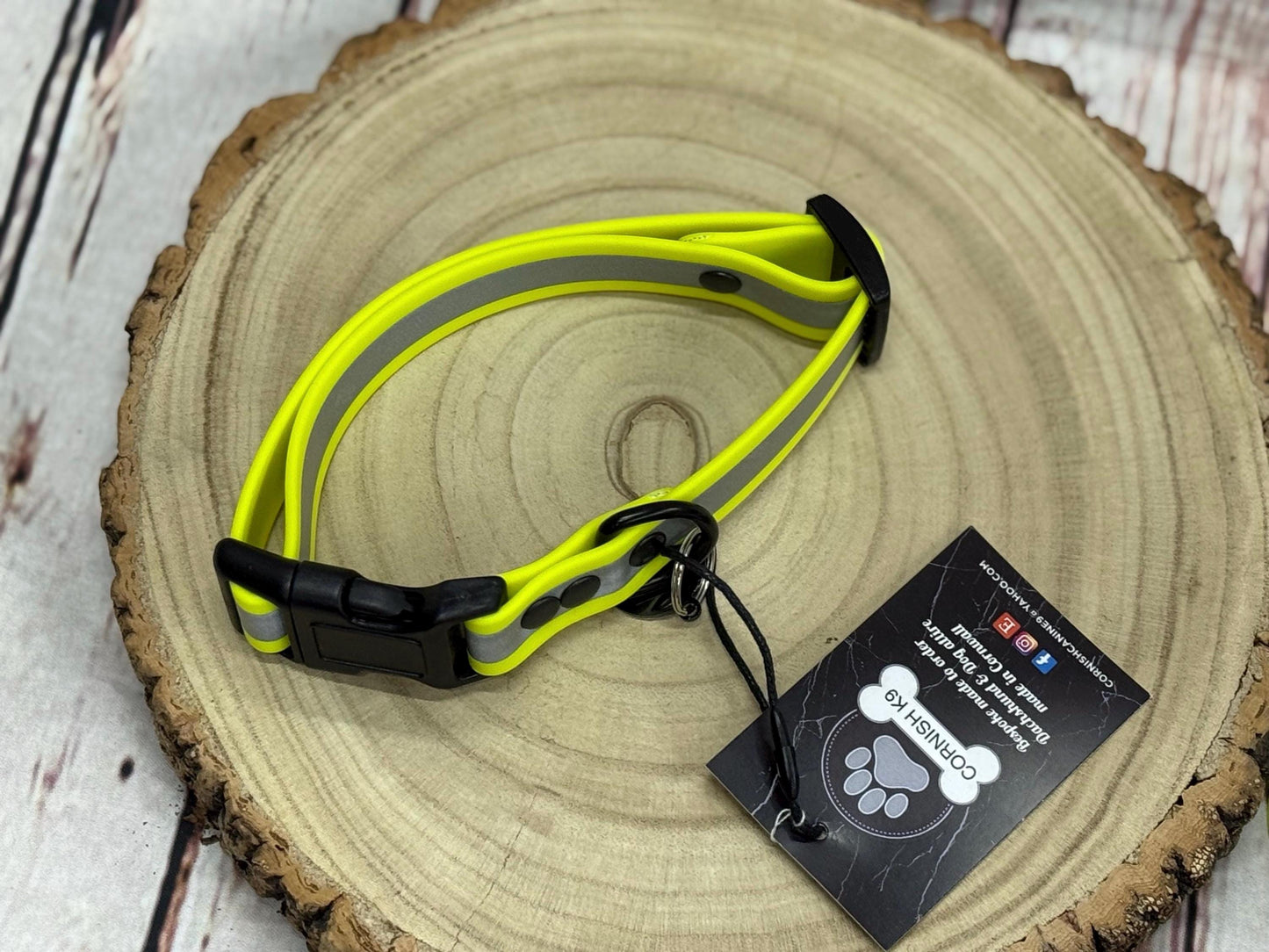 Waterproof Biothane Dog Collar & Lead Set: Black Metal Hardware