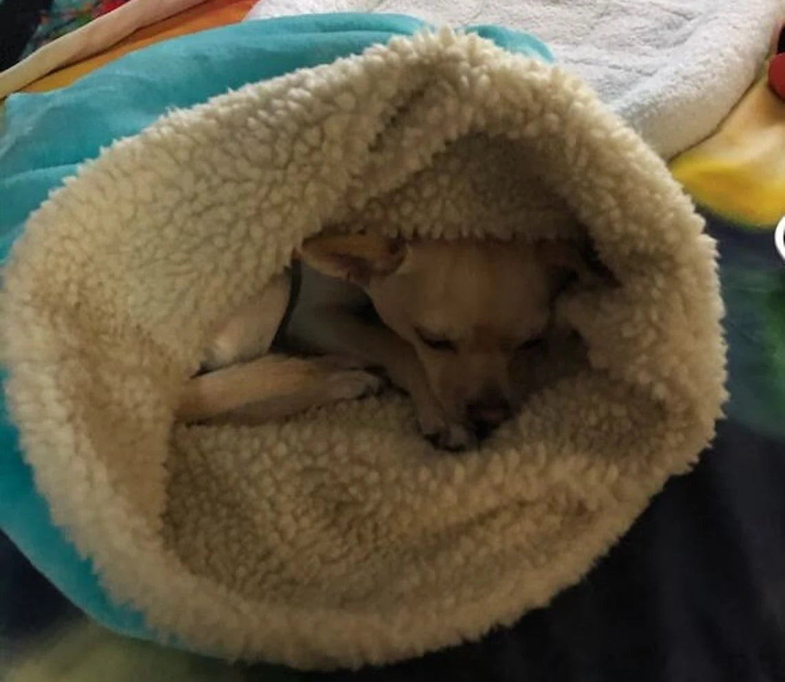 Personalized Dog Snuggle Sack: Cuddle Fleece Pet Warmer.