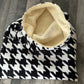 Houndstooth Dog Snuggle Sack: Fleece Pet Bed Warmer.