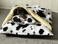 Fleece Dog Bed Cave: Dachshund Snuggle Sack with Sherpa Lining.