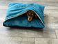 Dachshund Fleece Bed Cave: Small Dog Snuggle Sack, Personalized Sleeping Bag.