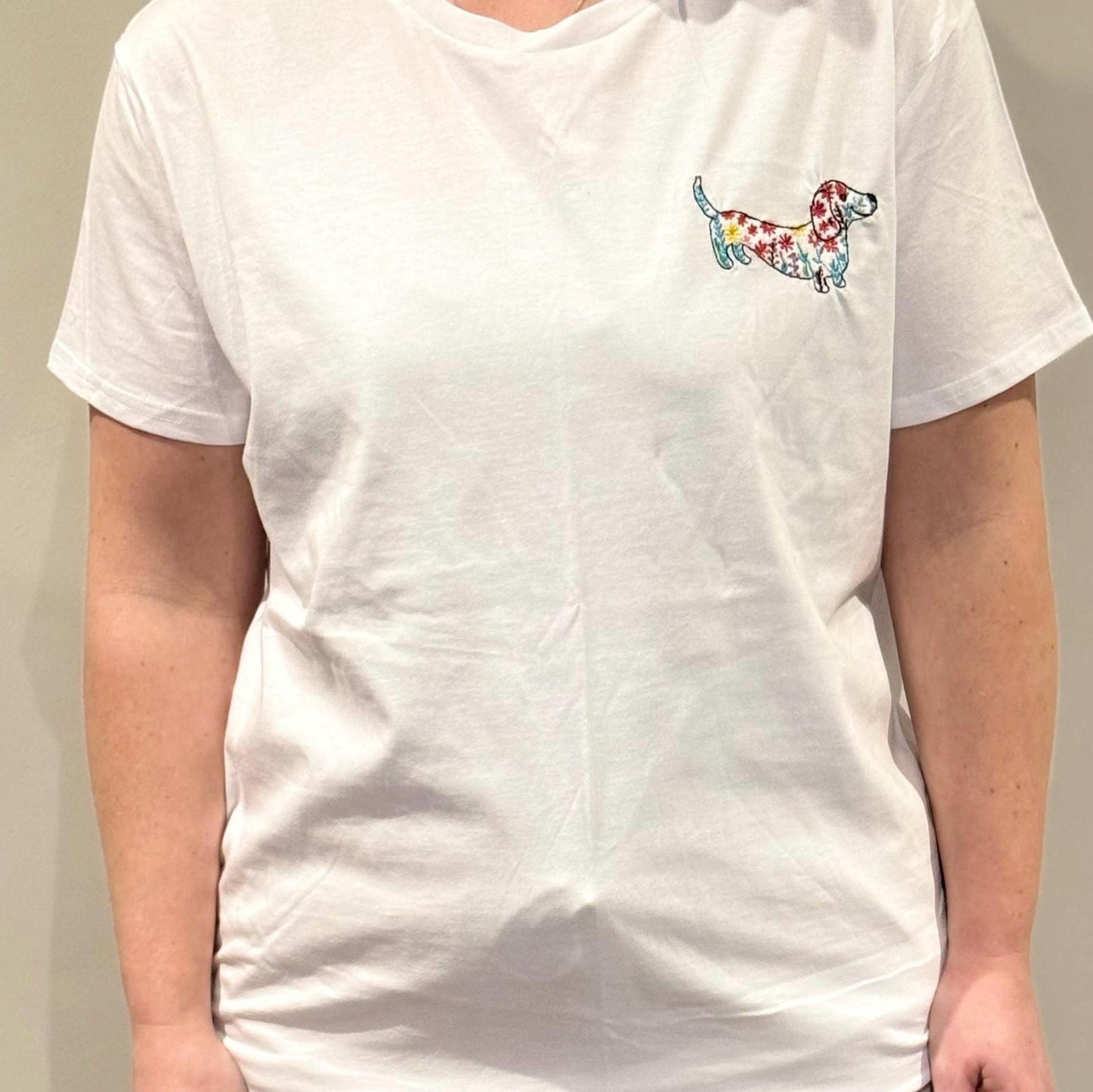 Embroidered Dachshund T-shirt: Personalized Dog Lover Gift