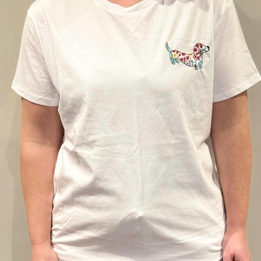 Embroidered Dachshund T-shirt: Personalized Dog Lover Gift