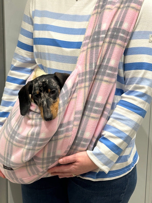 Polar Fleece Dog Sling Carrier: Small Dog & Puppy Travel Bag