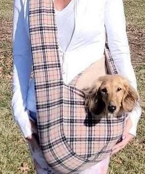 Polar Fleece Dog Sling Carrier: Small Dog & Puppy Travel Bag