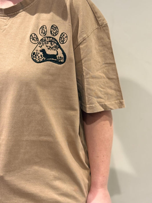 Embroidered Dachshund T-shirt: Dog Lover Gift