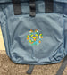 Floral Paw Print Roll Top Backpack: Recycled Polyester Dog Rucksack