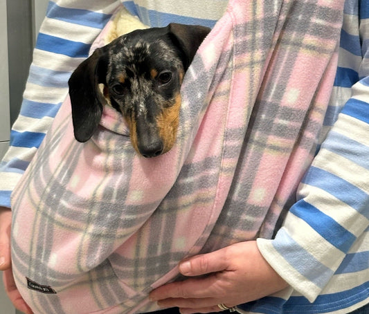 Polar Fleece Dog Sling Carrier: Small Dog & Puppy Travel Bag