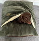 Corduroy Dog Bed Cave: Personalized Snuggle Sack Sleeping Bag