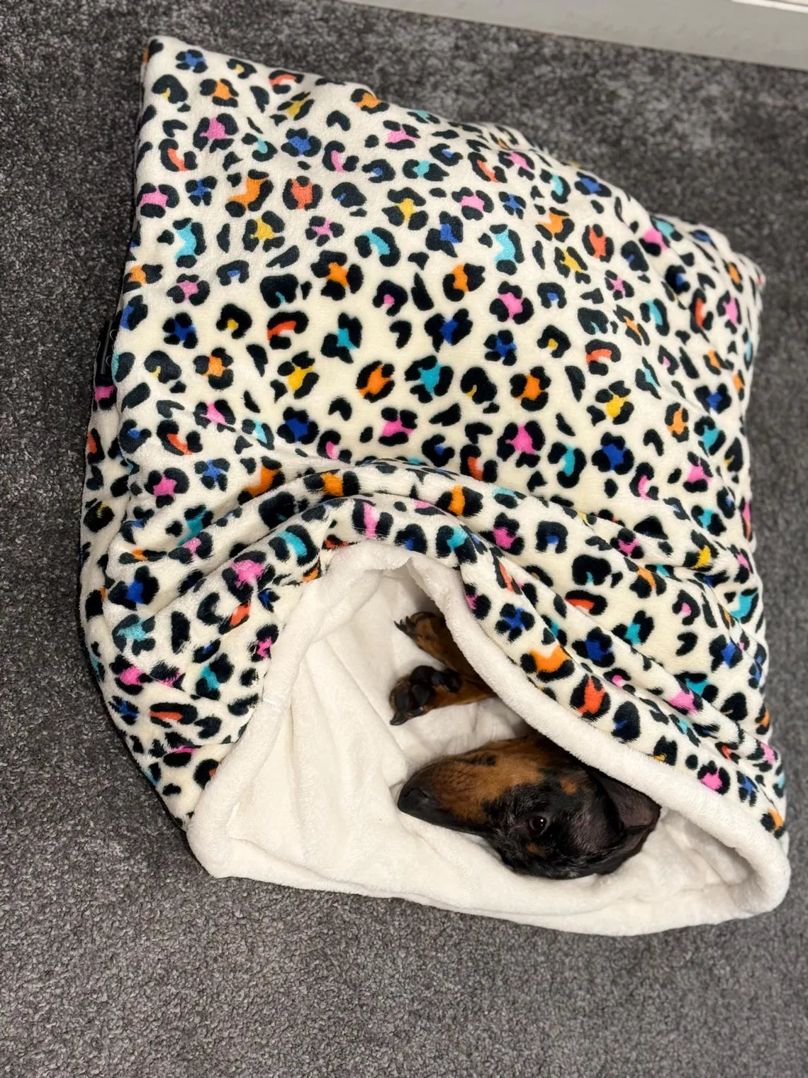 Fleece Dog Snuggle Sack: Padded Cuddle Bed