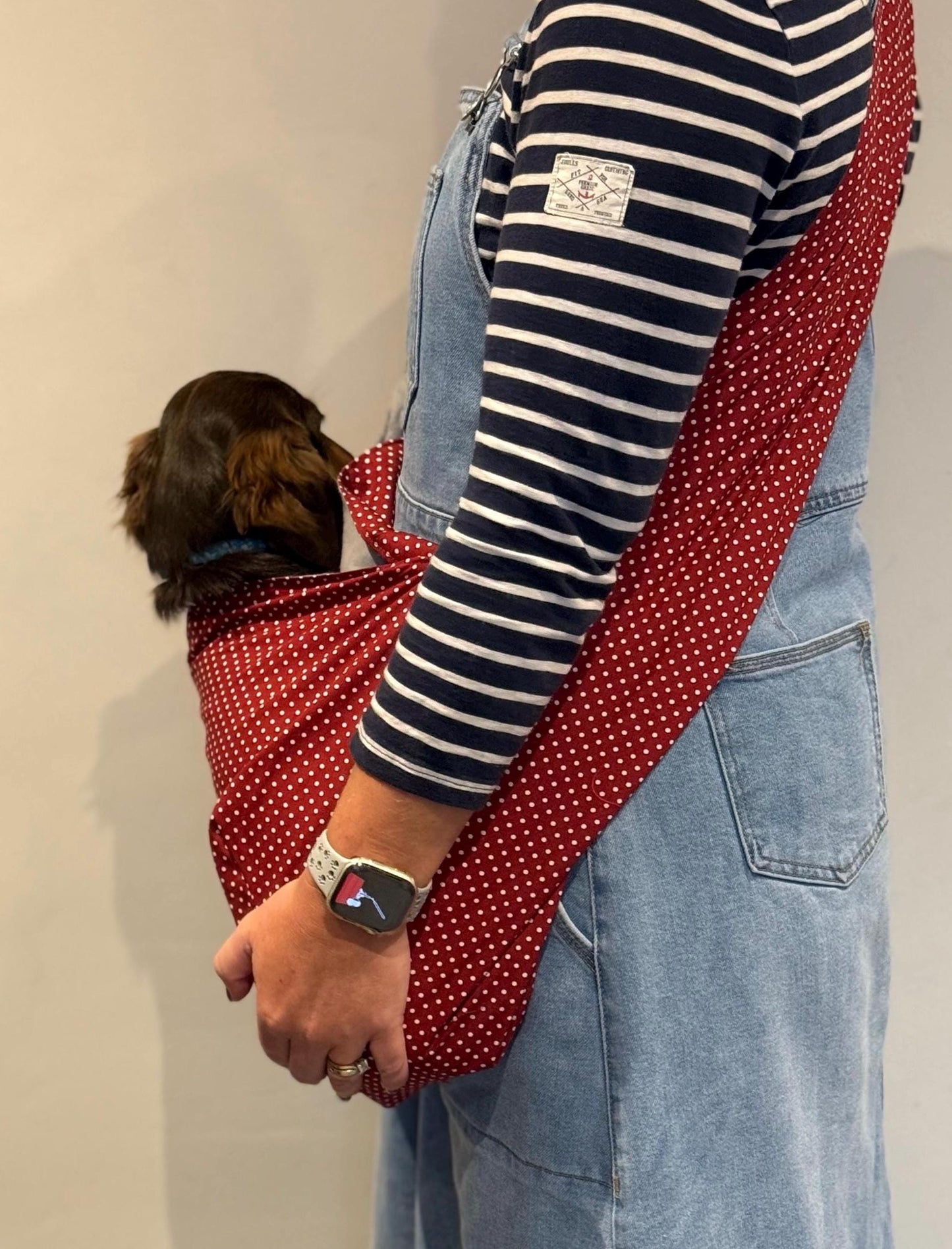 Polka Dot Dog Sling: Lightweight Cotton Puppy Carrier