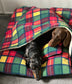 Dachshund  bed cave ,dog polar fleece bed, small dog  bed cave ,dachshund snuggle bed , dog bed