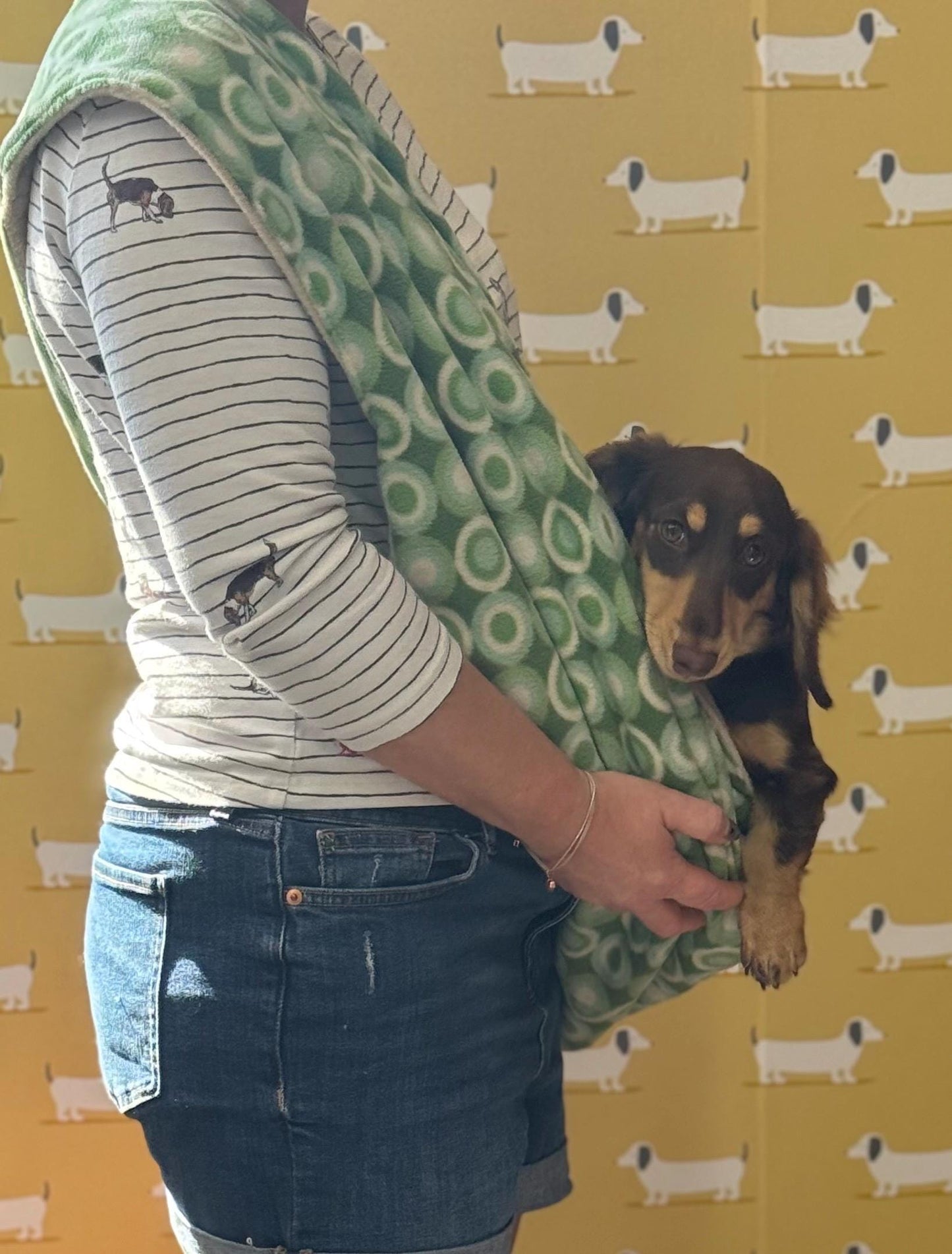 Fleece Dog Sling Carrier: Small Dog & Puppy Travel Bag