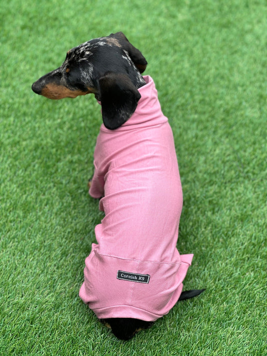 Dachshund Cotton Jersey Onesie: Cooling Pajama Jumpsuit