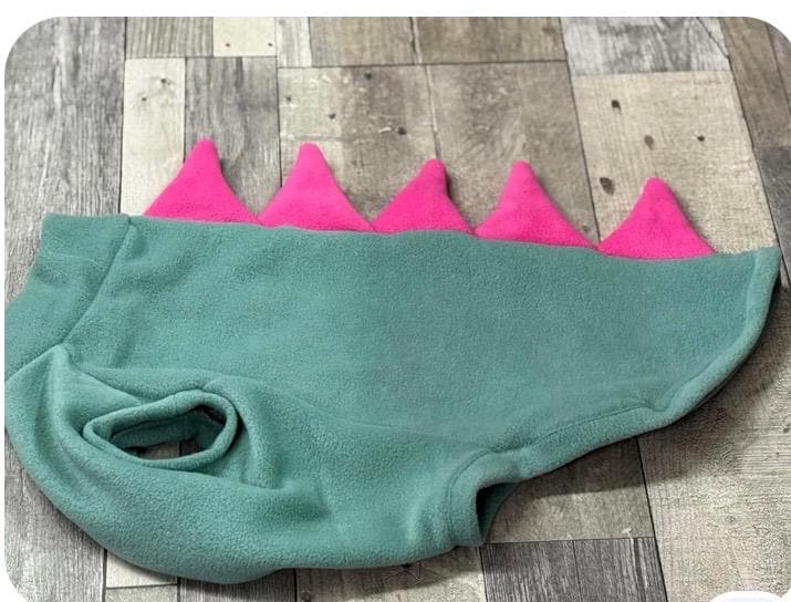 Dino Dog Fleece Jumper: Water Repellent Slip-on Dog Coat