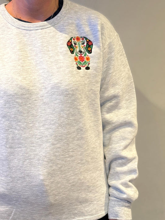 Embroidered Dachshund Sweatshirt: Dog Lover Gift
