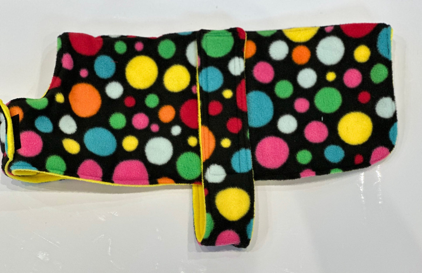 Polka Dot Dachshund Fleece Dog Coat: Double Layered, Breathable, Washable