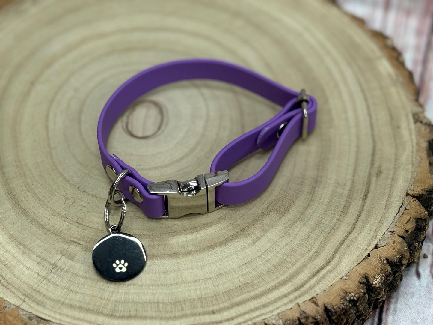 Waterproof Biothane Dog Collar & Lead Set: Silver Hardware, Small (11-13 inch neck)