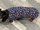 Dachshund Nautical Print Jersey: Washable Dog Jumper
