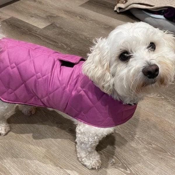 Dachshund Quilted Dog Coat: Water-Resistant Fleece Lined Winter Jacket