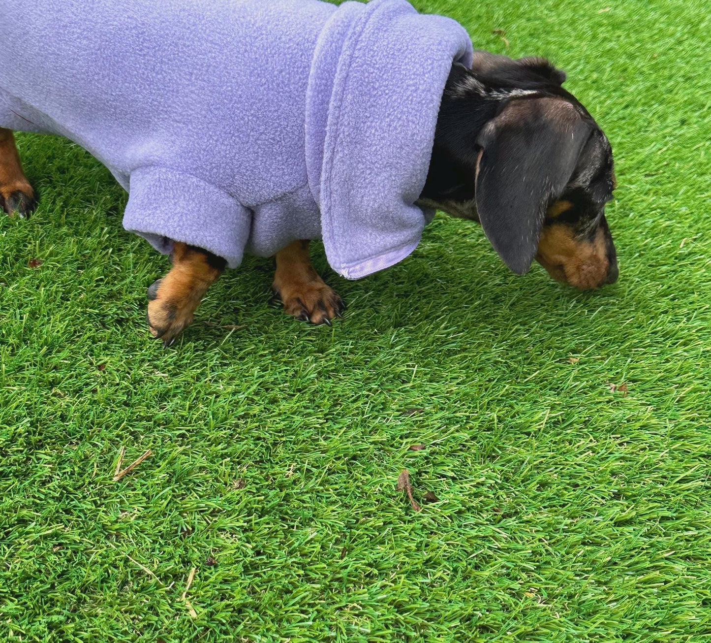 Dachshund zip neck Fleece Jumper: Embroidered Dog Coat