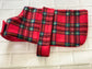 Tartan Fleece Dachshund Dog Coat: Water Repellent, Harness Hole