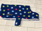 Dachshund Fleece Dog Coat: Navy Star Print, Water Repellent
