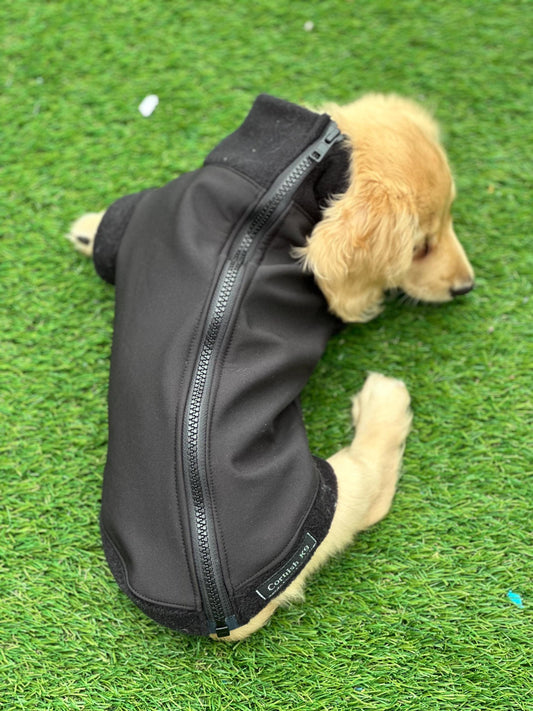 Dachshund Softshell zipped waterproof  jacket ,water repellent  jumper ,step in dog coat,  ,washable dog jacket, Mud Repellent