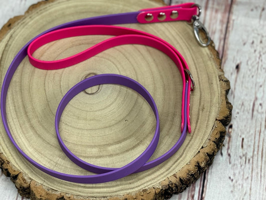 Waterproof Biothane Dog Collar & Lead Set: Silver Hardware, Small (11-13 inch neck)