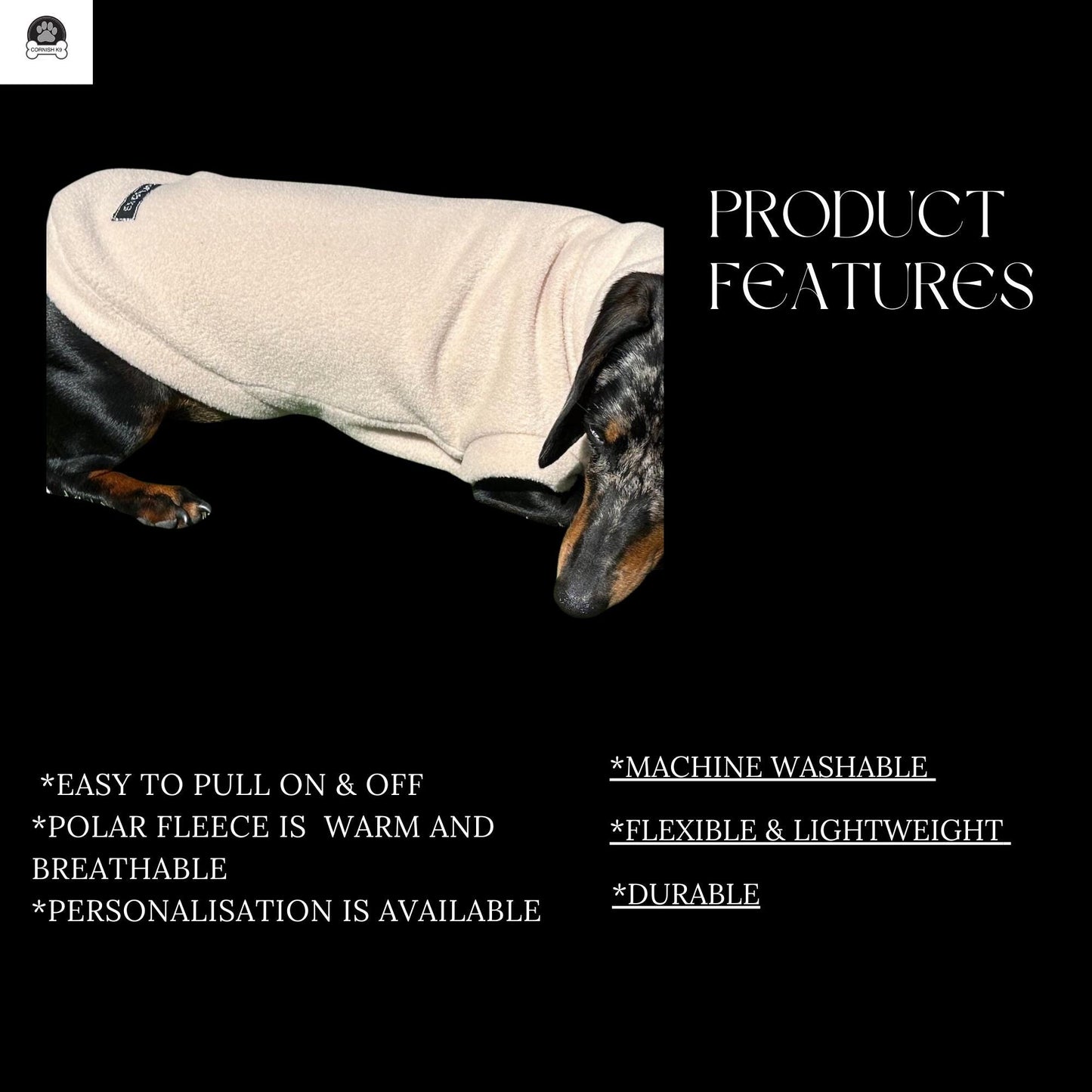 Camouflage Dachshund Fleece Jumper: Breathable, Warm Dog Jacket