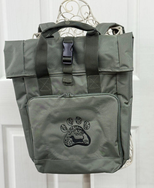 dachshund roll top backpack,dachshund rucksack,dachshund gift,dachshund bag,sausage dog ,daxie lover