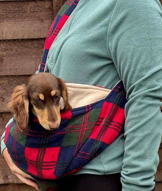 Polar Fleece Dog Sling Carrier: Small Dog & Puppy Travel Bag