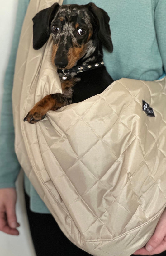 Dog sling,Quilted waterproof dog sling carrier ,small dog sling bag , puppy sling ,dachshund  sling carrier, dog sling,iggy dog carrier