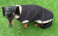 Beige Tartan Dachshund Fleece Jumper: Water & Mud Repellent