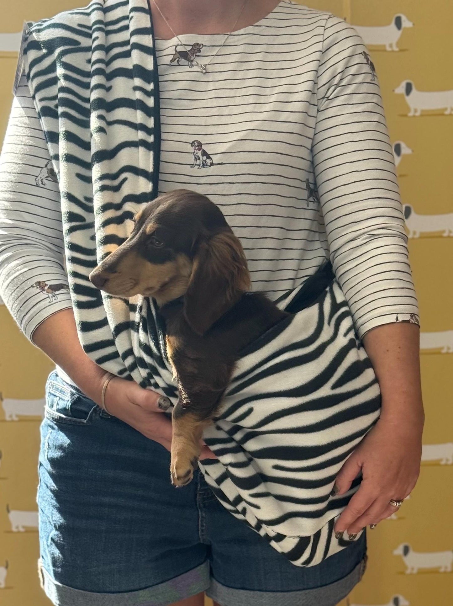 Fleece Dog Sling Carrier: Small Dog & Puppy Travel Bag