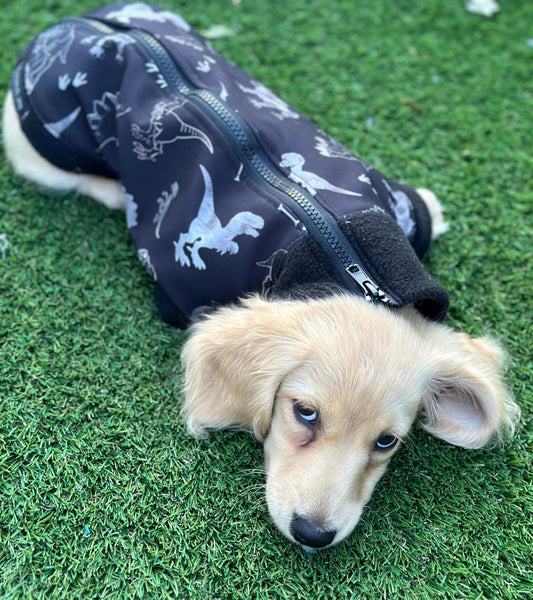 Dachshund  zipped Softshell waterproof  fleece ,dachshund zipped  jumper ,dachshund jacket,water and mud repellent fleece , dachshund fleece