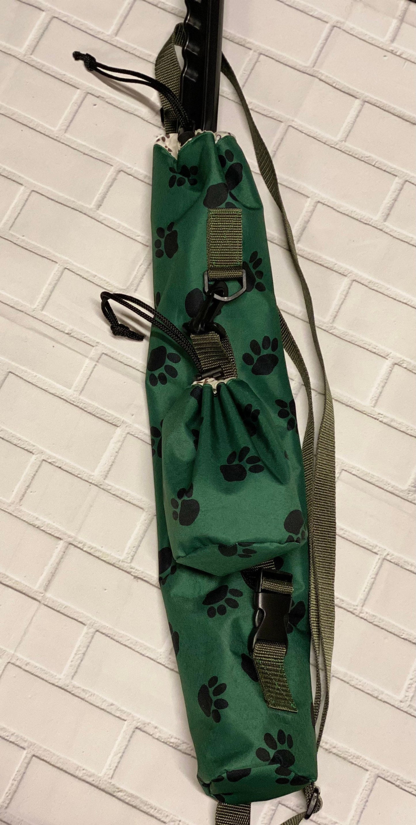 Paw Print Dog Ball Launcher Sling Bag: Waterproof Treat Pouch