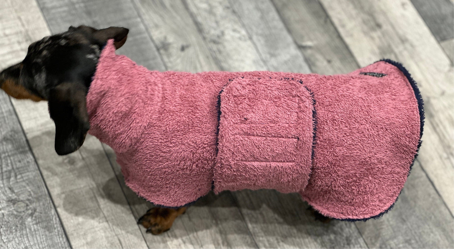 Double Layered Dog Drying Robe: Absorbent Cotton Terry Towelling