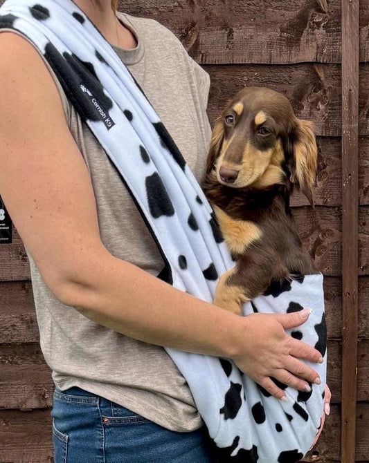 Fleece Dog Sling Carrier: Small Dog & Puppy Travel Bag