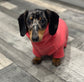 Miniature Dachshund Fleece Onesie: Water Repellent Dog Jumpsuit