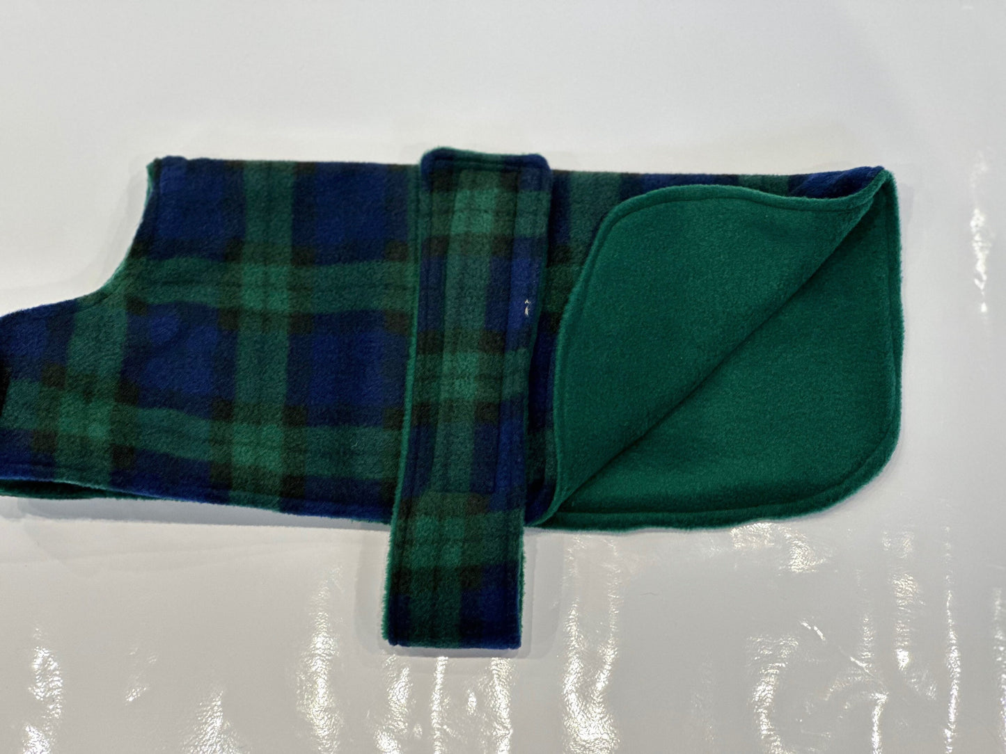 Tartan Fleece Dachshund Dog Coat: Water Repellent, Handmade